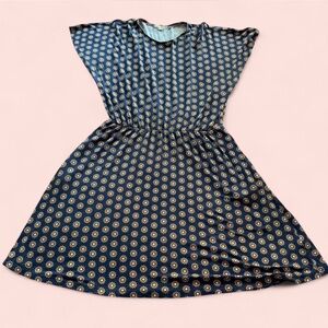 Boden Navy Short Sleeve Stretchy Floral Dress (14)